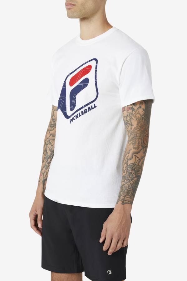 4T241114 blanco camiseta fila pickleball paddle blanca FILA