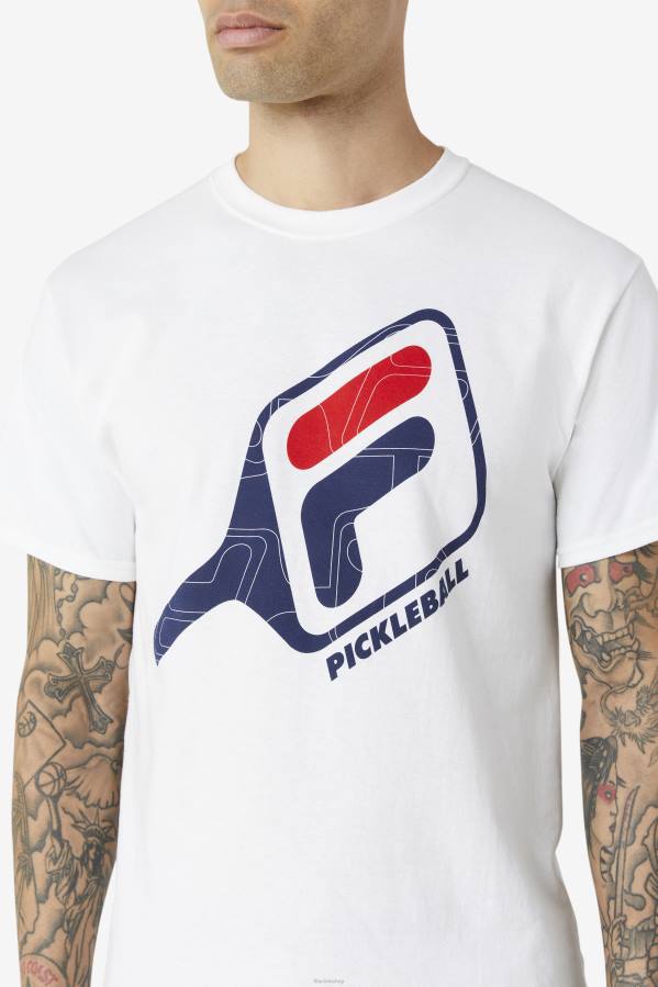 4T241114 blanco camiseta fila pickleball paddle blanca FILA