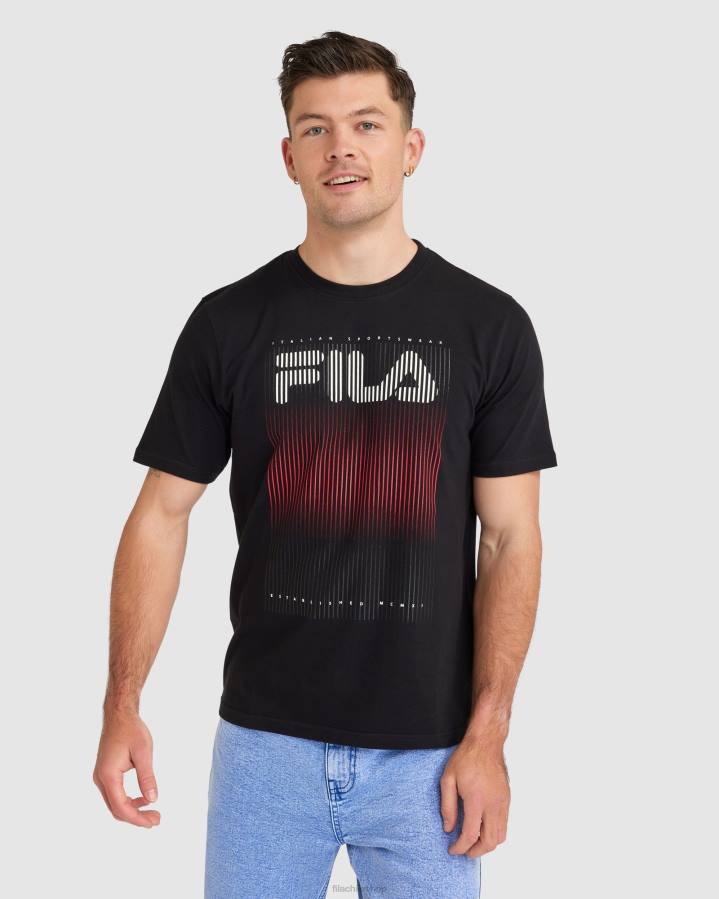 4T242325 negro camiseta fila cedrick negra para hombre FILA