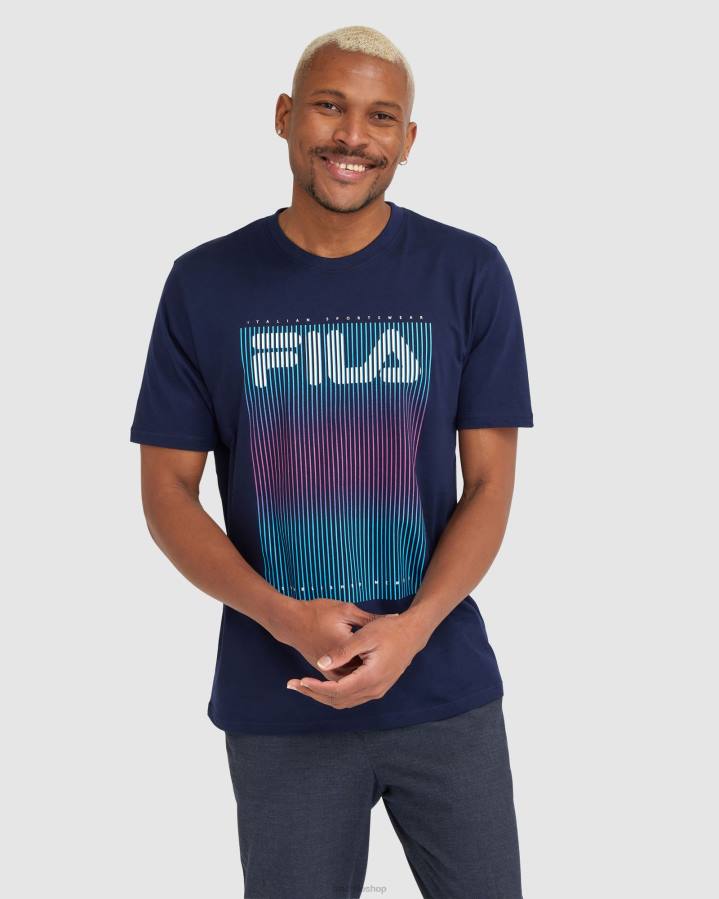 4T242326 Armada camiseta fila cedrick azul marino para hombre FILA