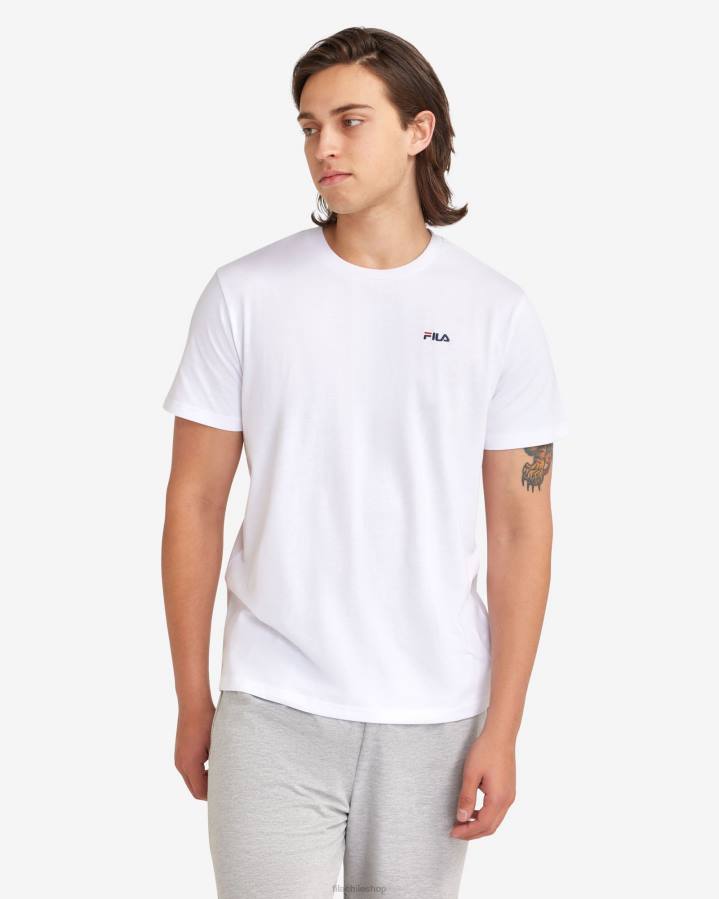 4T242333 blanco camiseta basica hombre fila blanca FILA