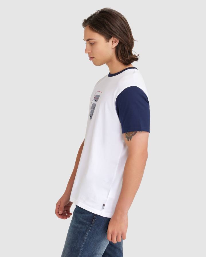 4T242378 blanco camiseta lennox hombre fila blanca FILA