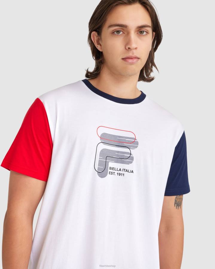 4T242378 blanco camiseta lennox hombre fila blanca FILA