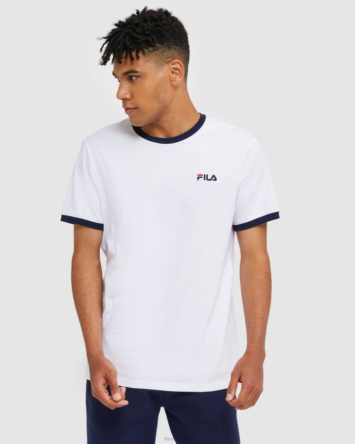 4T242476 blanco camiseta fila blanca clásica para hombre FILA