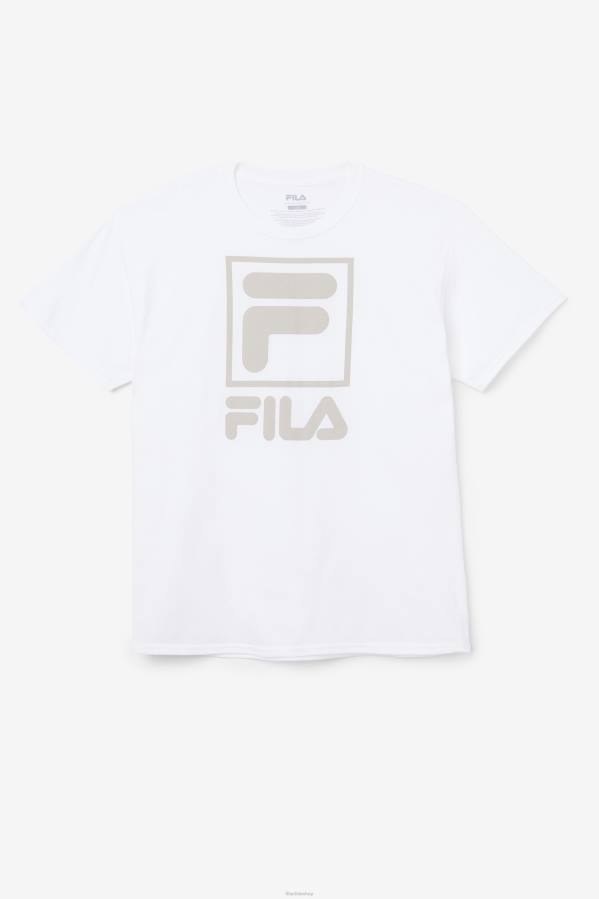 4T24305 blanco camiseta fila apilada blanca FILA