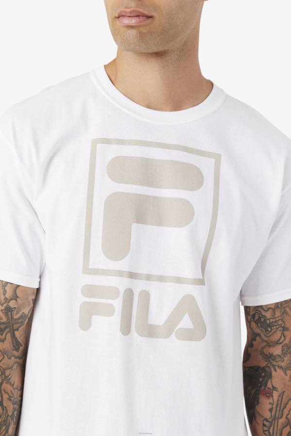 4T24305 blanco camiseta fila apilada blanca FILA