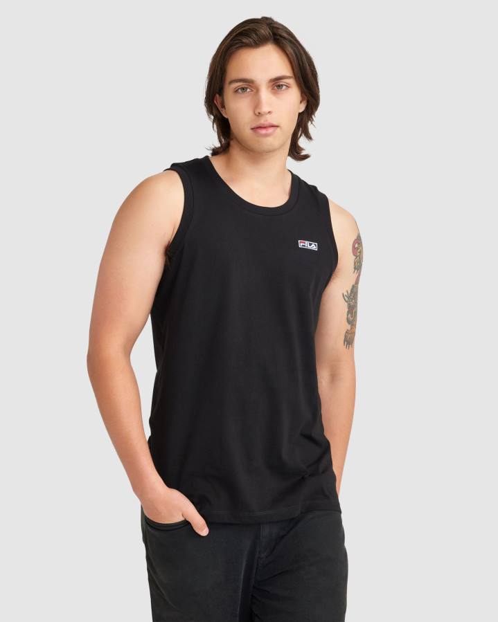 4T242346 negro fila cian tank negras para hombre FILA