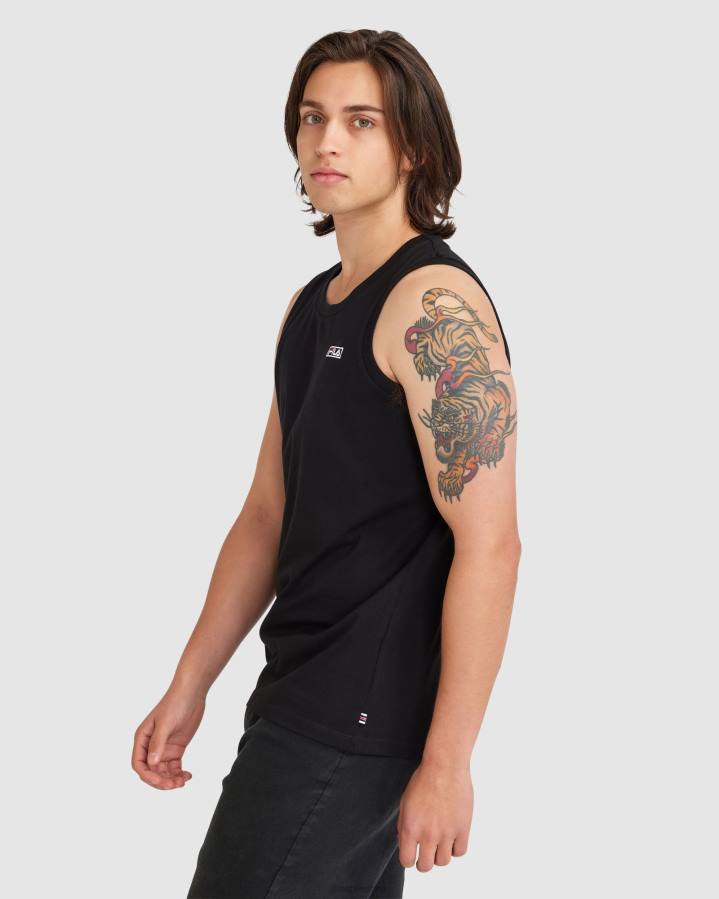 4T242346 negro fila cian tank negras para hombre FILA