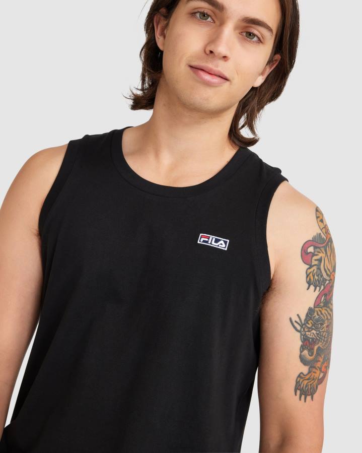 4T242346 negro fila cian tank negras para hombre FILA