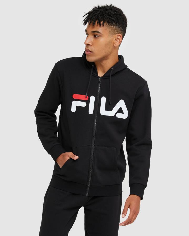 4T242461 negro fila classic unisex chaqueta con cremallera negro FILA