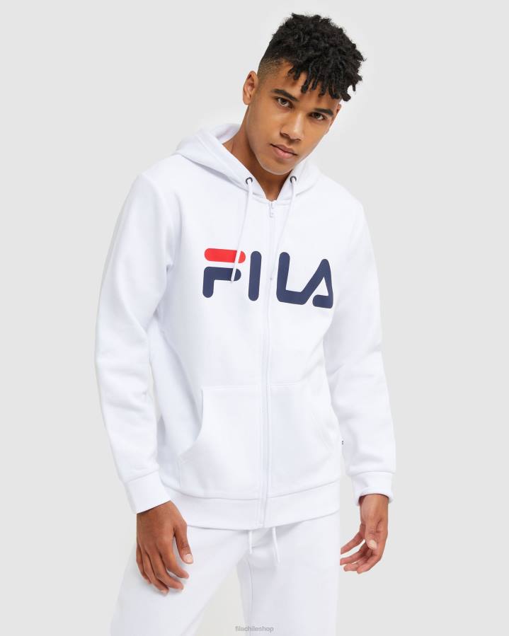 4T242499 blanco chaqueta fila clasica unisex con cremallera blanca FILA