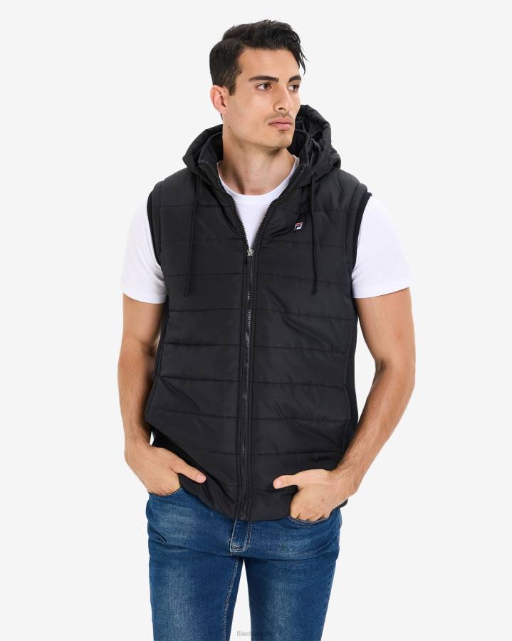 4T242649 negro chaleco fila julio puff negro para hombre FILA