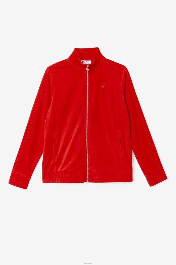 4T24817 rojo chaqueta fila deverall velour roja FILA