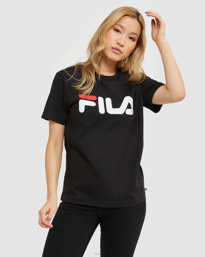 4T242434 negro camiseta fila negra clásica unisex FILA