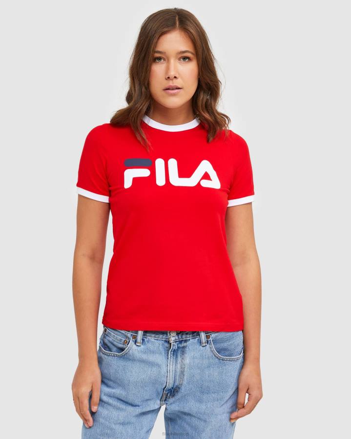 4T242895 rojo camiseta fila classic ringer roja para mujer FILA