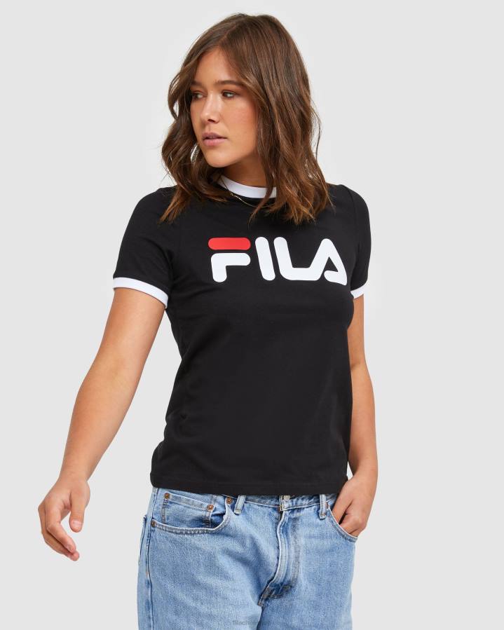 4T242903 negro camiseta ringer clásica mujer negra fila FILA