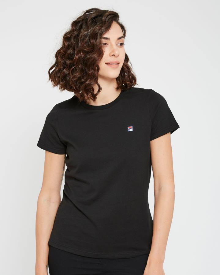 4T242950 negro camiseta fila volara badge negra para mujer FILA