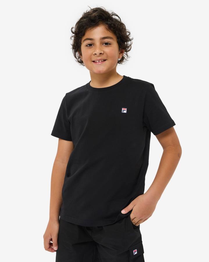 4T243157 negro fila insignia para niños camiseta negra FILA